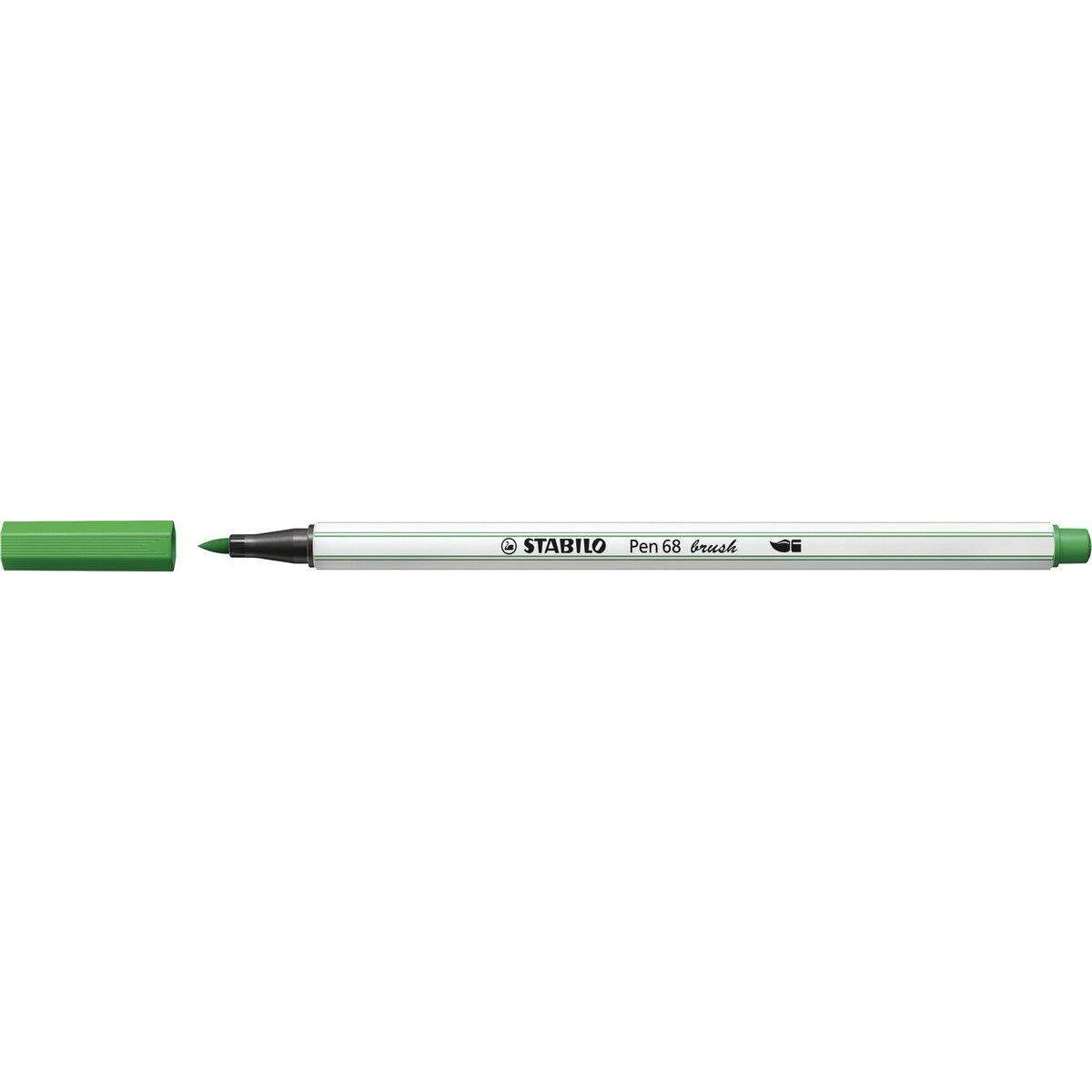 Premium-Filzstift mit Pinselspitze für variable Strichstärken - STABILO Pen 68 brush - Einzelstift - smaragdgrün