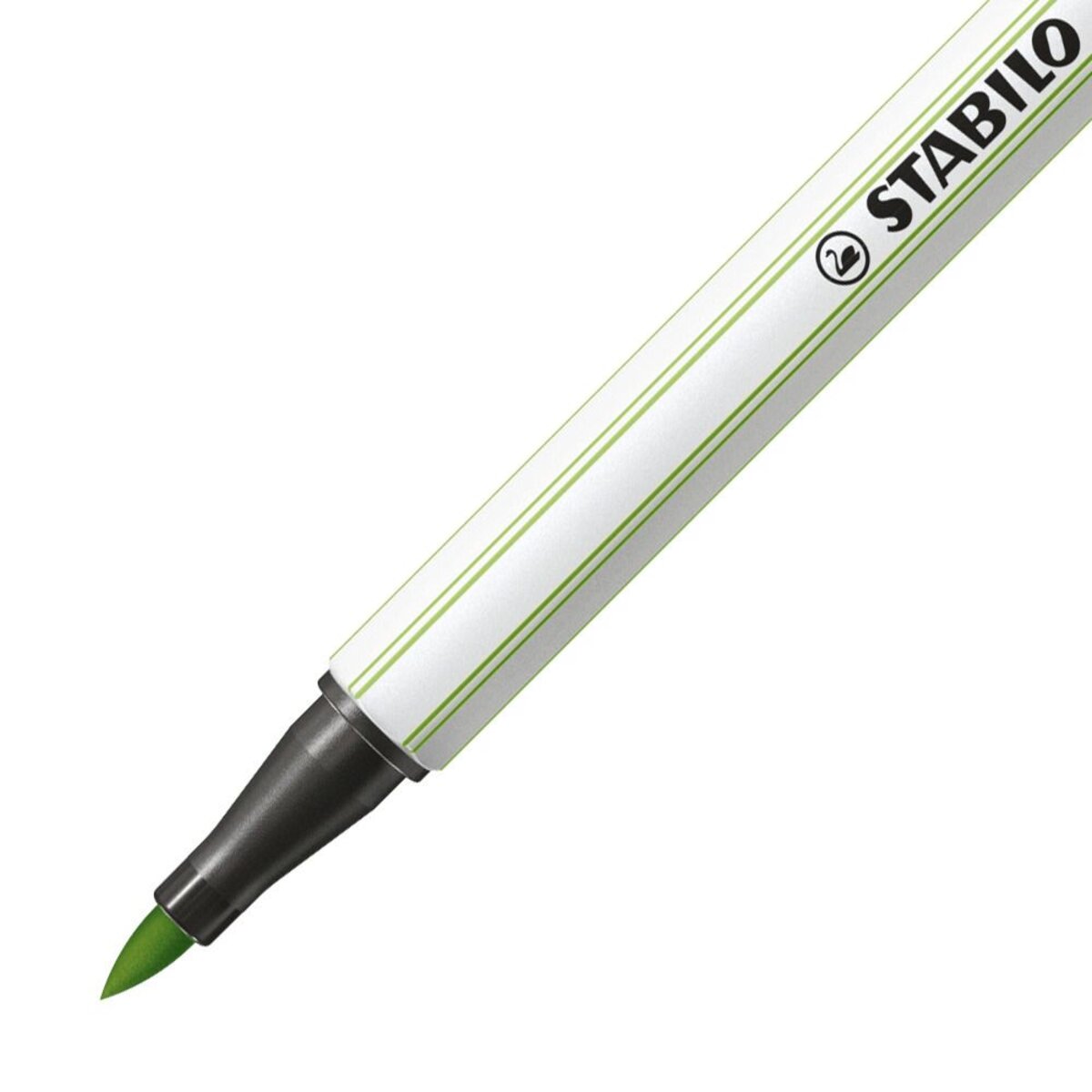 Premium-Filzstift mit Pinselspitze für variable Strichstärken - STABILO Pen 68 brush - Einzelstift - pistazie