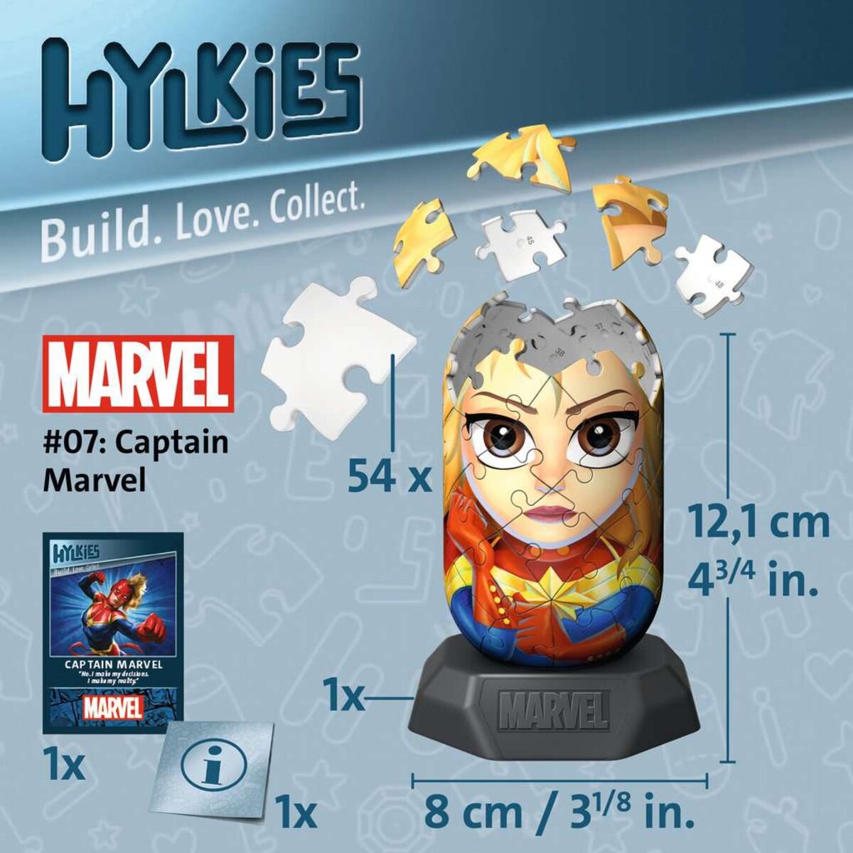 Ravensburger 3D Puzzle - Hylkies Marvel #07 Captain Marvel, 54 Teile