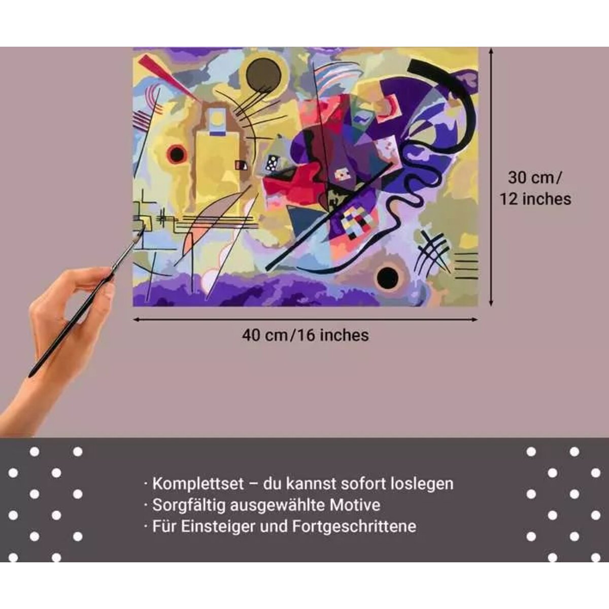 Ravensburger CreArt Malen nach Zahlen - Leinwand ART Collection: Gelb, Rot, Blau (Kandinsky)