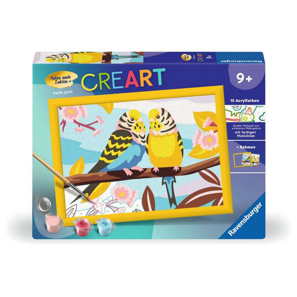 Ravensburger CreArt Malen nach Zahlen Bunte Wellensittiche