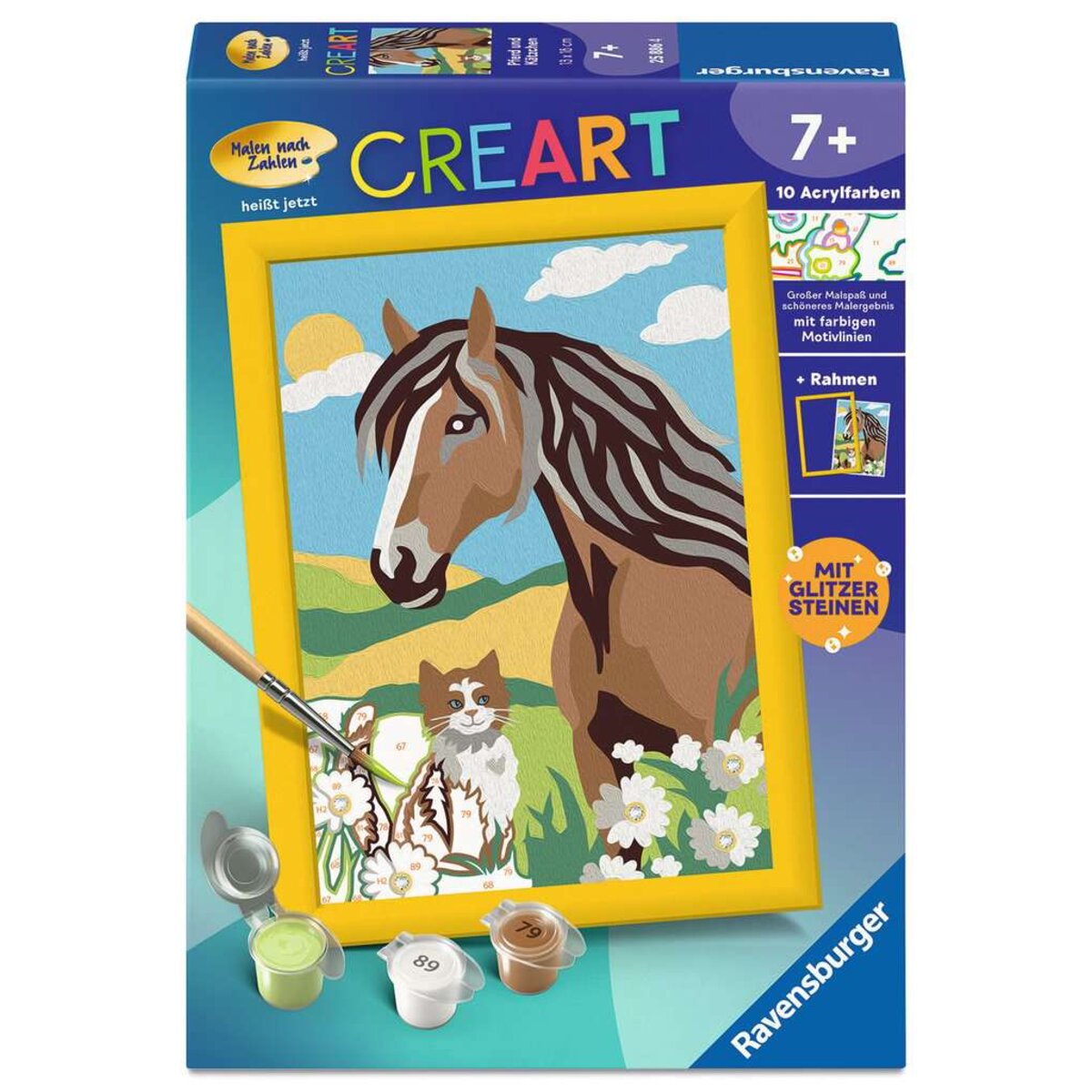 Ravensburger CreArt Malen nach Zahlen Pferd und Kätzchen