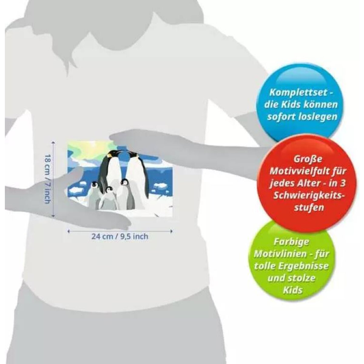 Ravensburger CreArt Malen nach Zahlen Pinguin-Familie