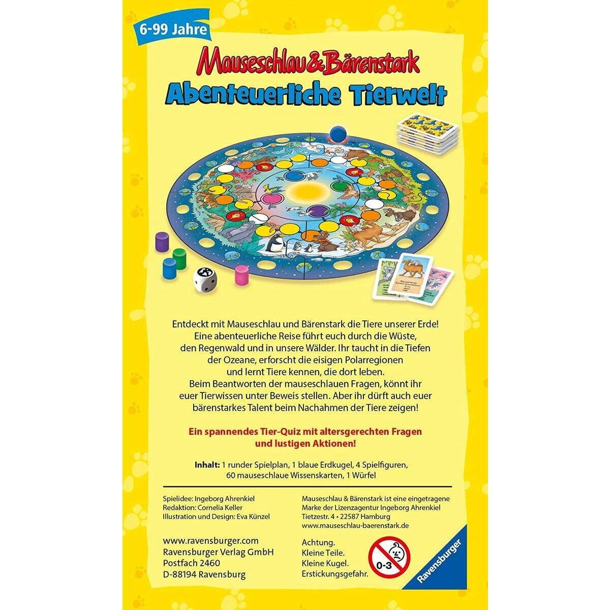 Ravensburger Mauseschlau & Bärenstark, Wissen & Lachen - Abenteuerliche Tierwelt