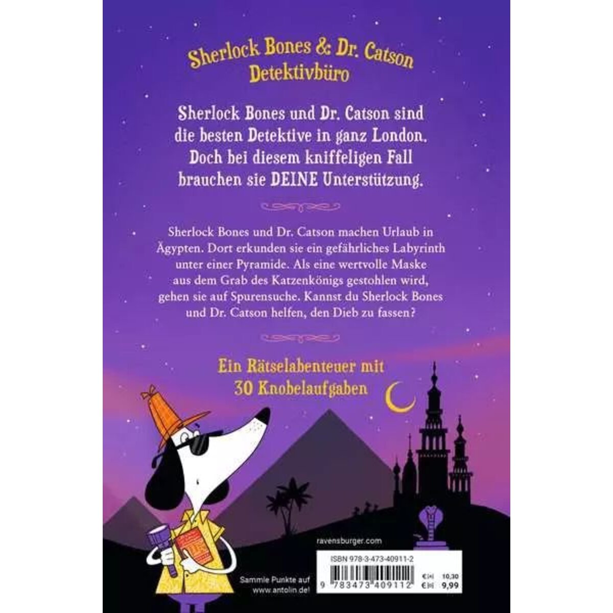 Ravensburger Meisterdetektiv Sherlock Bones. Ein spannender Rätselkrimi zum Mitraten, Band 2: Die verfluchte Maske