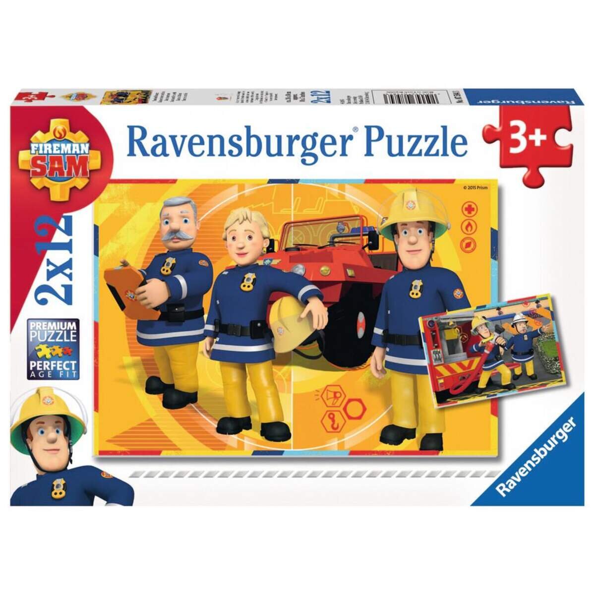 Ravensburger Puzzle Feuerwehrmann Sam im Einsatz, 2x12 Teile