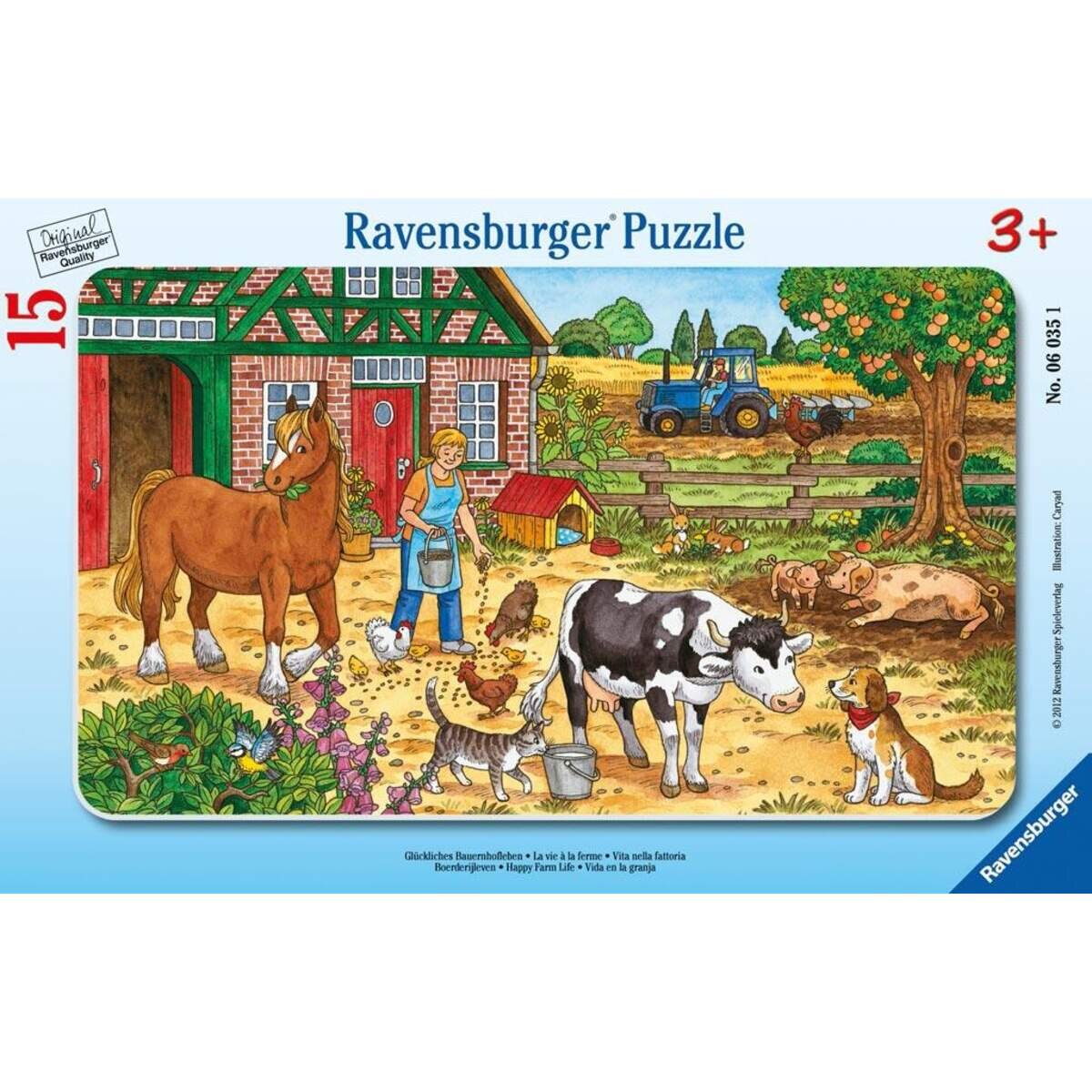 Ravensburger Puzzle - Glückliches Bauernhofleben, 15 Teile