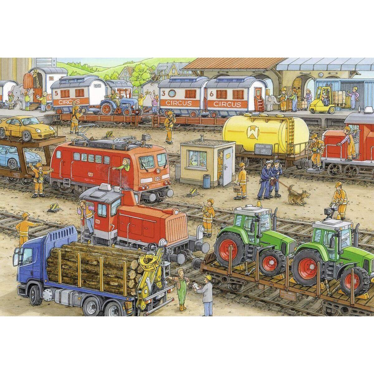 Ravensburger Puzzle Trubel am Bahnhof, 2 x 24 Teile