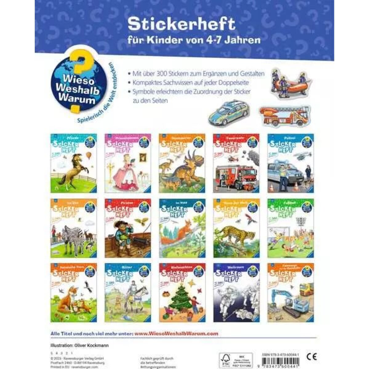 Ravensburger Wieso? Weshalb? Warum? Stickerheft: Einsatzfahrzeuge