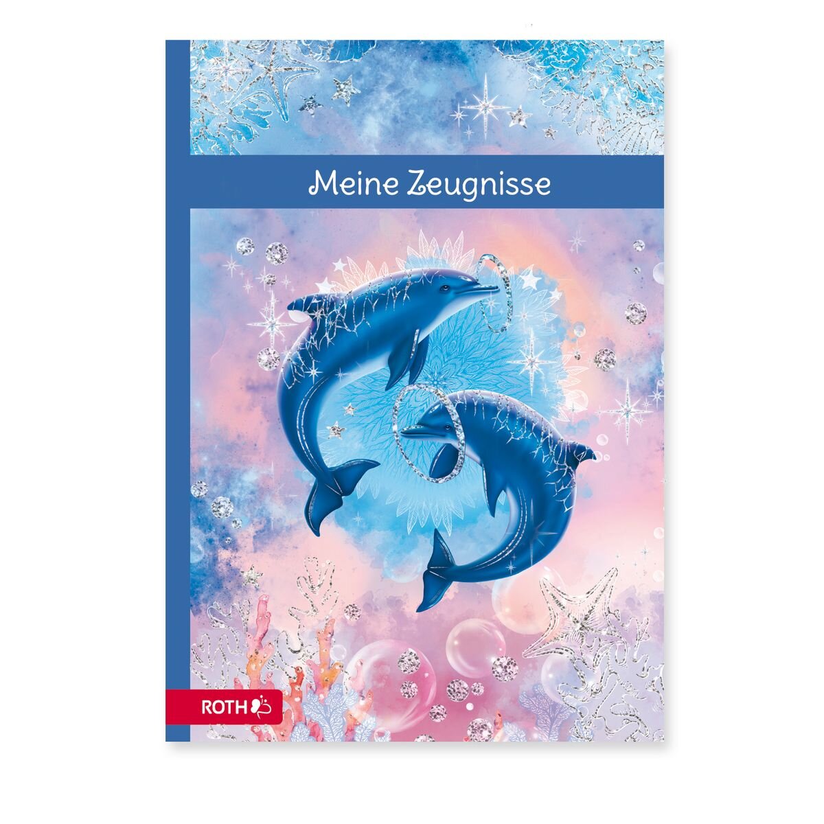 Roth Zeugnismappe / A4 / "Delfine" / wattierter Einband / mit 10 Einlagen
