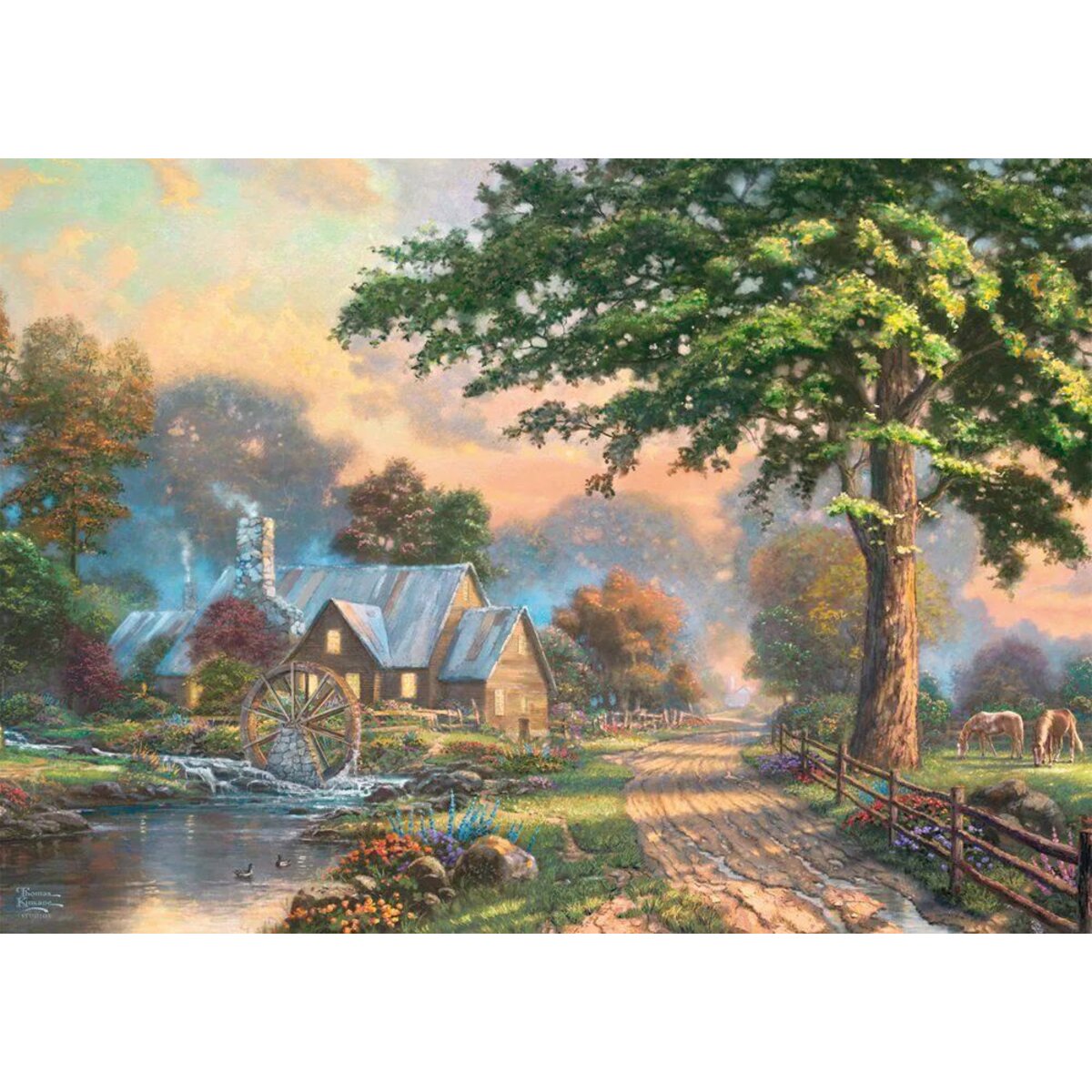 Schmidt Spiele Holzpuzzle - Thomas Kinkade Studios: Am alten Mühlenbach, 1000 Teile