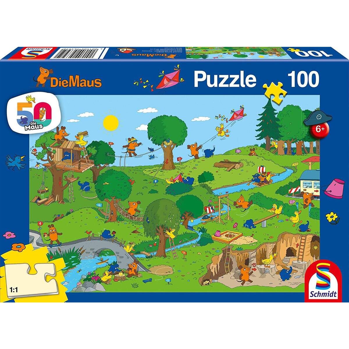 Schmidt Spiele KinderPuzzle - Die Maus Im Spielpark, 100 Teile