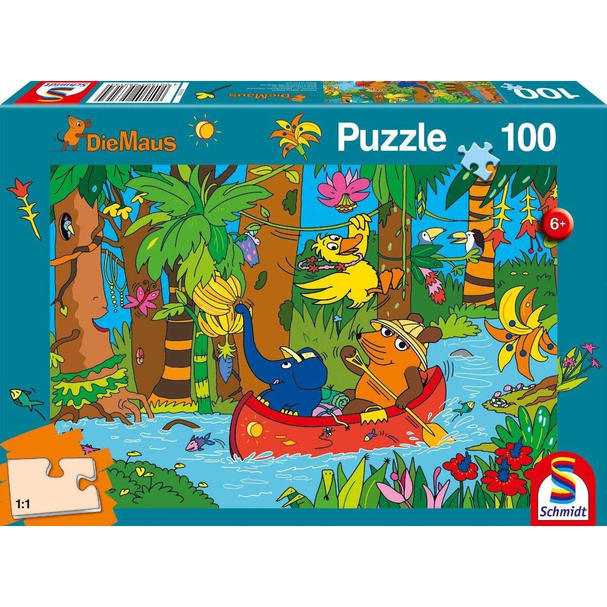 Schmidt Spiele KinderPuzzle - Die Maus im Dschungel, 100 Teile