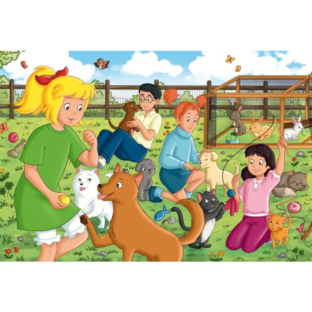Schmidt Spiele Puzzle - Bibi Blocksberg: Tierpension, 100 Teile, Eco-Friendly, Gras Kinderpuzzle