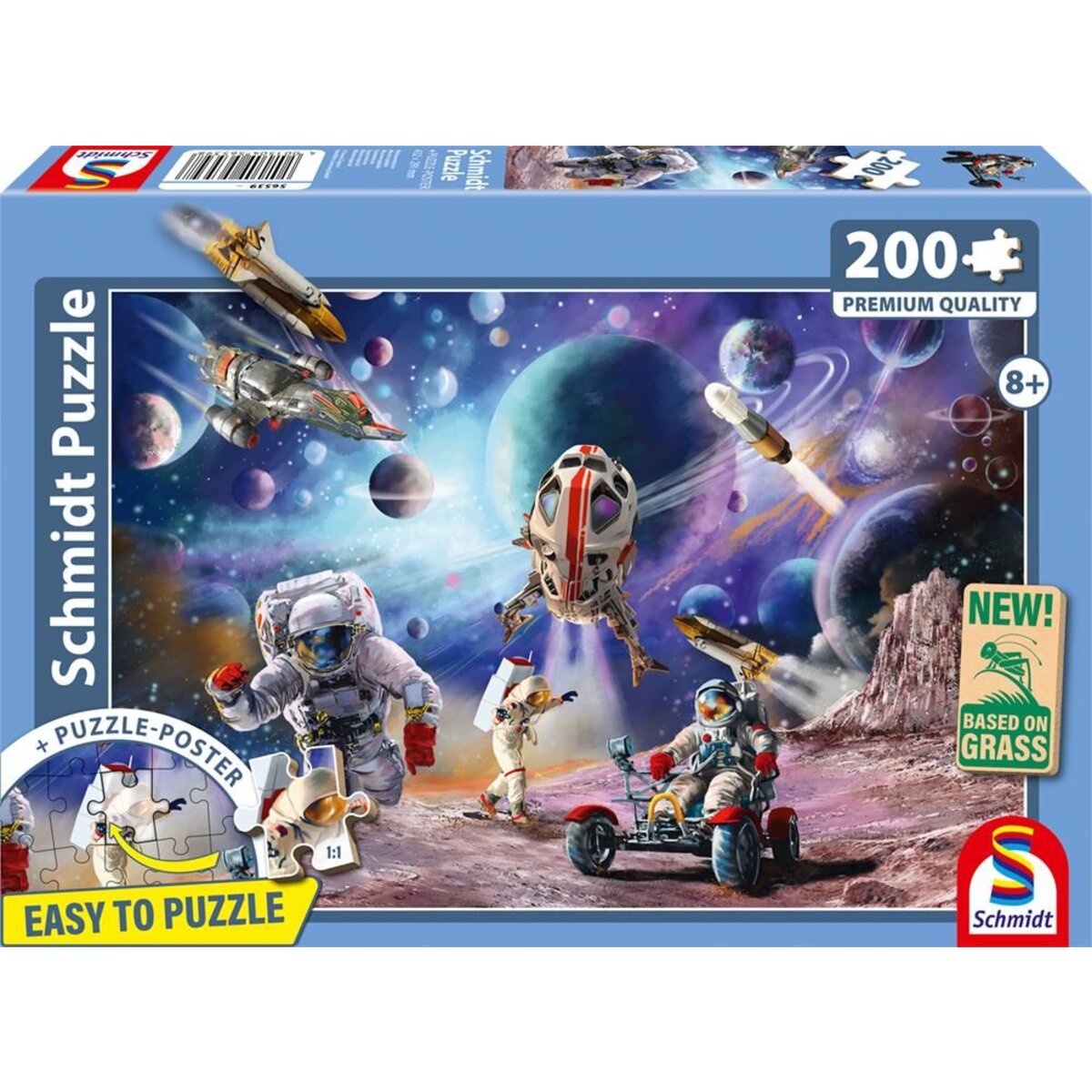 Schmidt Spiele Puzzle - Weltraummission, 200 Teile, Eco-Friendly Gras Kinderpuzzle