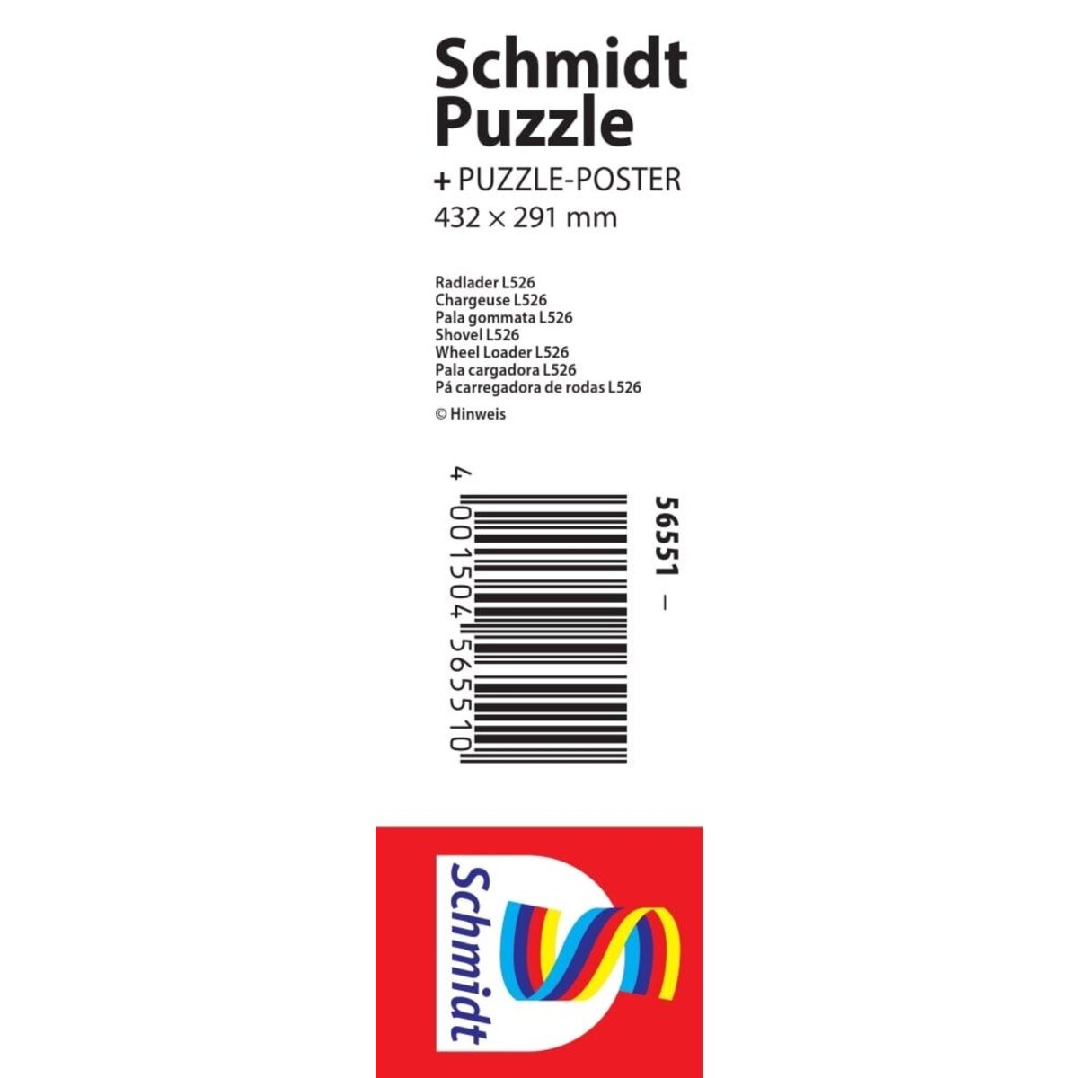 Schmidt Spiele Puzzle - LIEBHERR:Radlader L526, 150 Teile, Eco-Friendly, Gras Kinderpuzzle