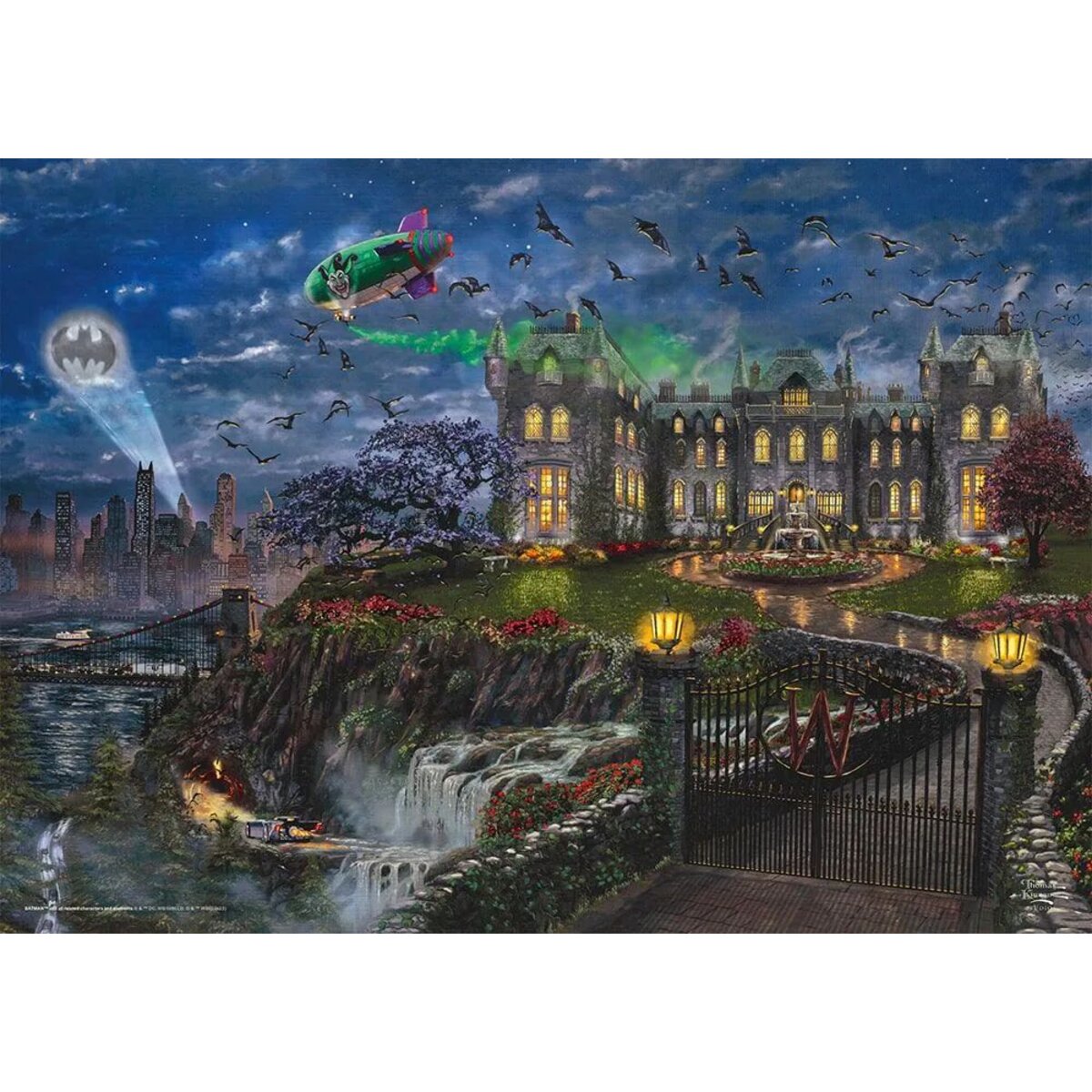 Schmidt Spiele Puzzle - Thomas Kinkade Studios: DC Comics, Warner Bros. - Wayne Manor™, 1.000 Teile