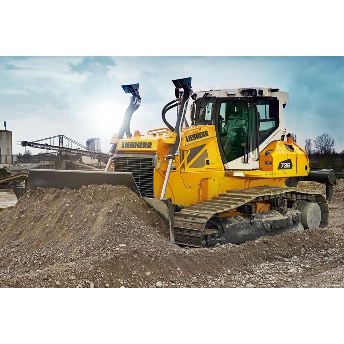 Schmidt Spiele Puzzle - LIEBHERR: Planierraupe PR736, 60 Teile, Eco-Friendly, Gras Kinderpuzzle