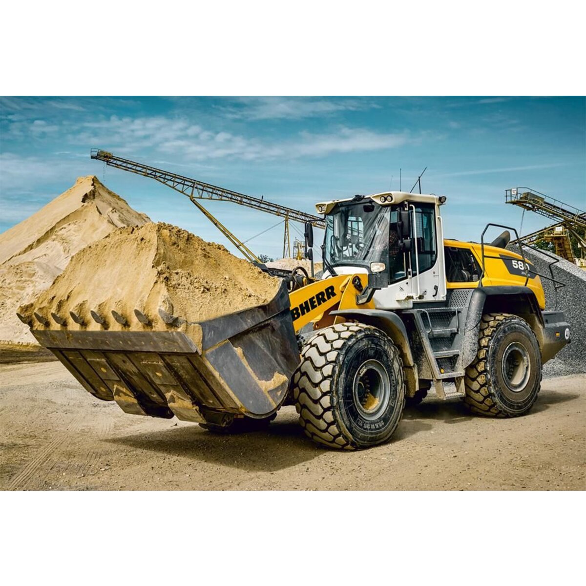 Schmidt Spiele Puzzle - LIEBHERR: Radlader L580, 200 Teile, Eco-Friendly, Gras Kinderpuzzle