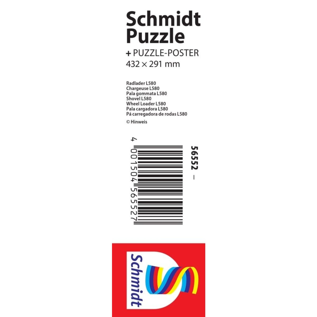 Schmidt Spiele Puzzle - LIEBHERR: Radlader L580, 200 Teile, Eco-Friendly, Gras Kinderpuzzle