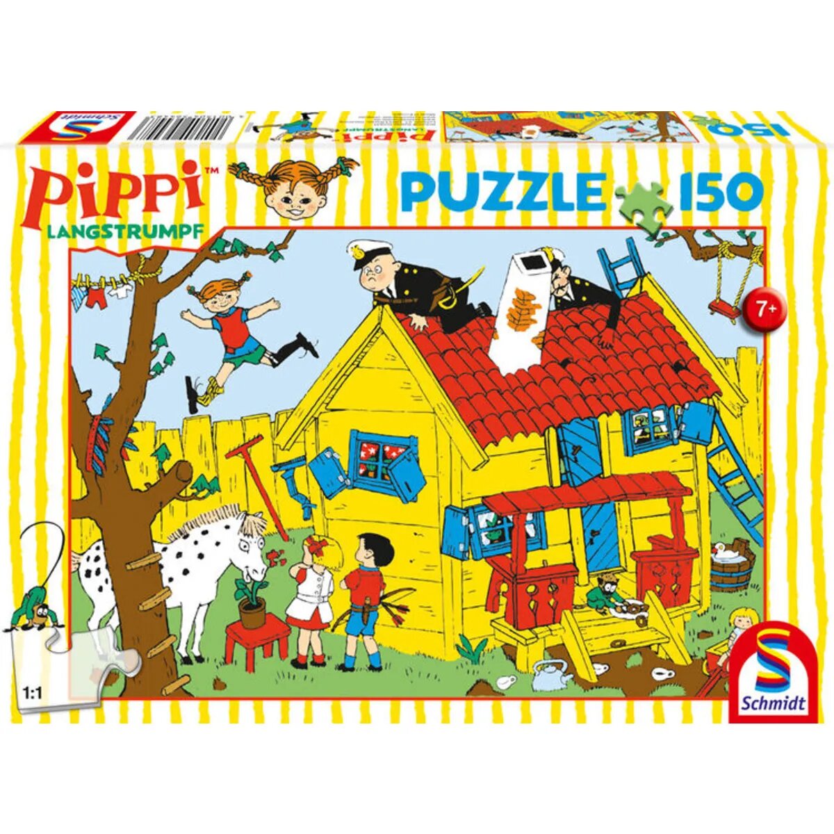 Schmidt Spiele Puzzle - Pippi Langstrumpf und die Villa Kunterbunt, 150 Teile
