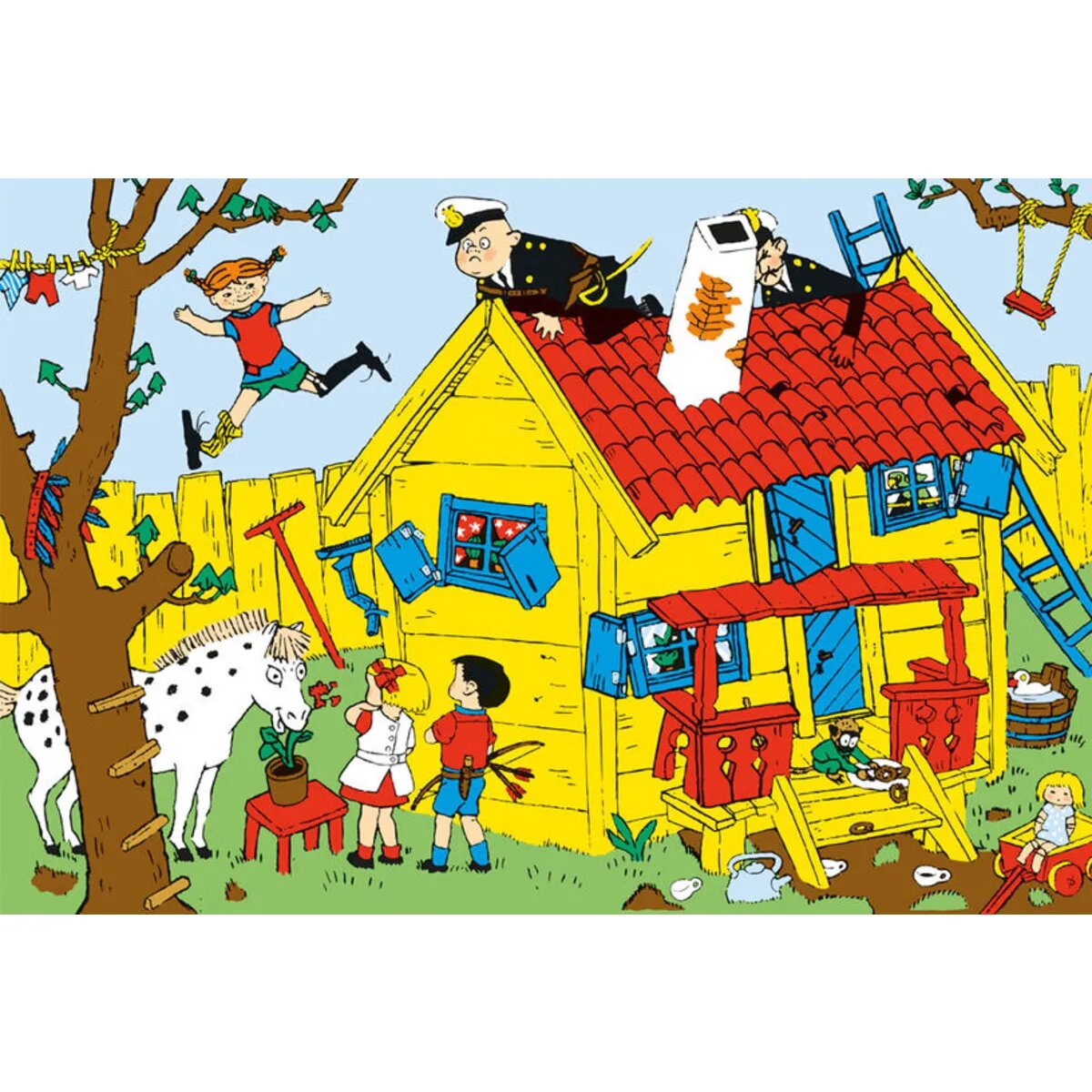Schmidt Spiele Puzzle - Pippi Langstrumpf und die Villa Kunterbunt, 150 Teile