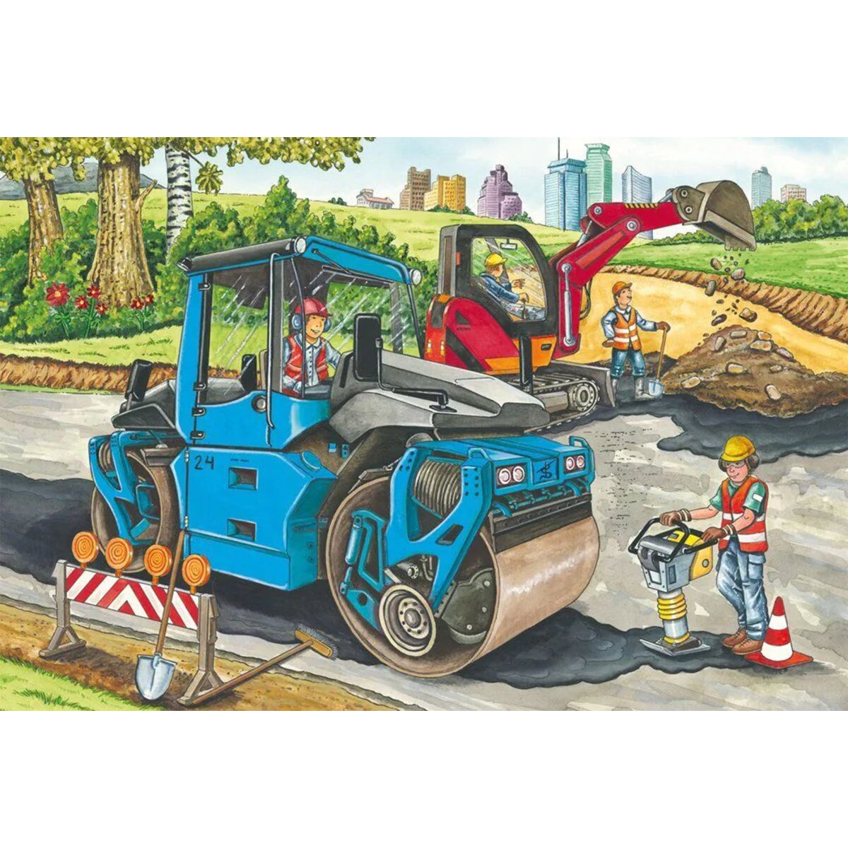 Schmidt Spiele Puzzle - Meine liebsten Baustellenfahrzeuge, 3 x 48 Teile