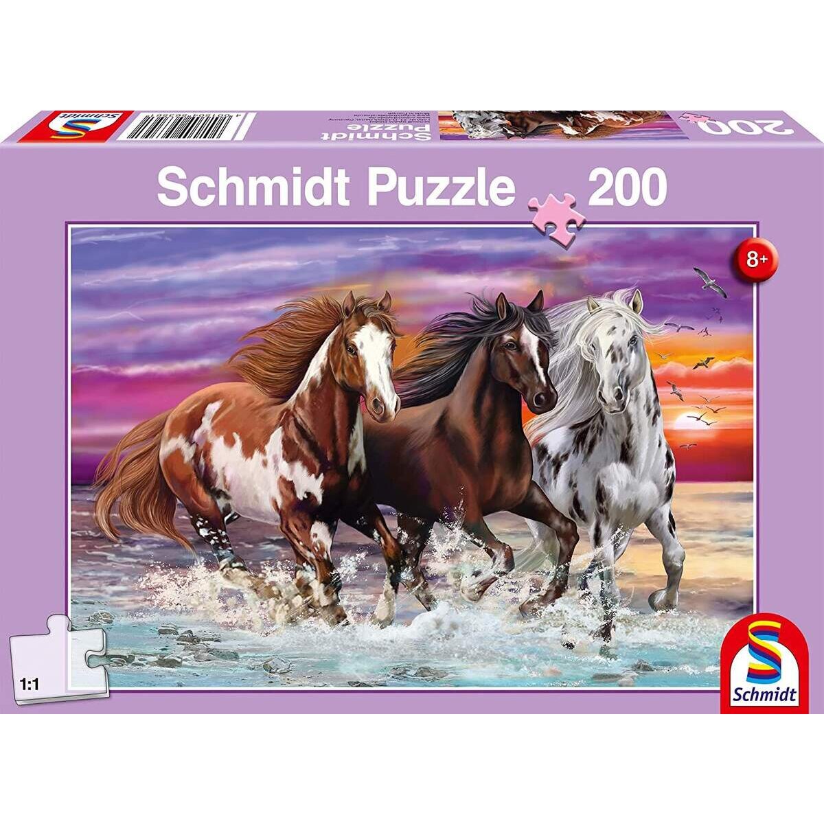 Schmidt Spiele KinderPuzzle - Wildes Pferde-Trio, 200 Teile