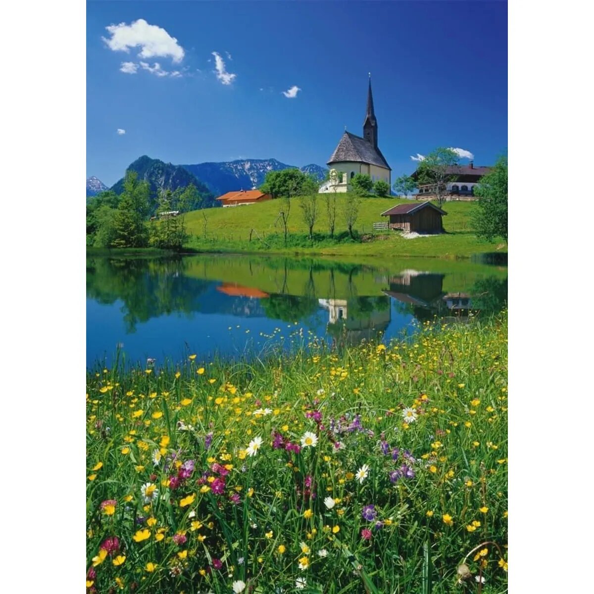 Schmidt Spiele Puzzle - Inzell, Einsiedlhof und Kirche St. Nikolaus, 1000 Teile