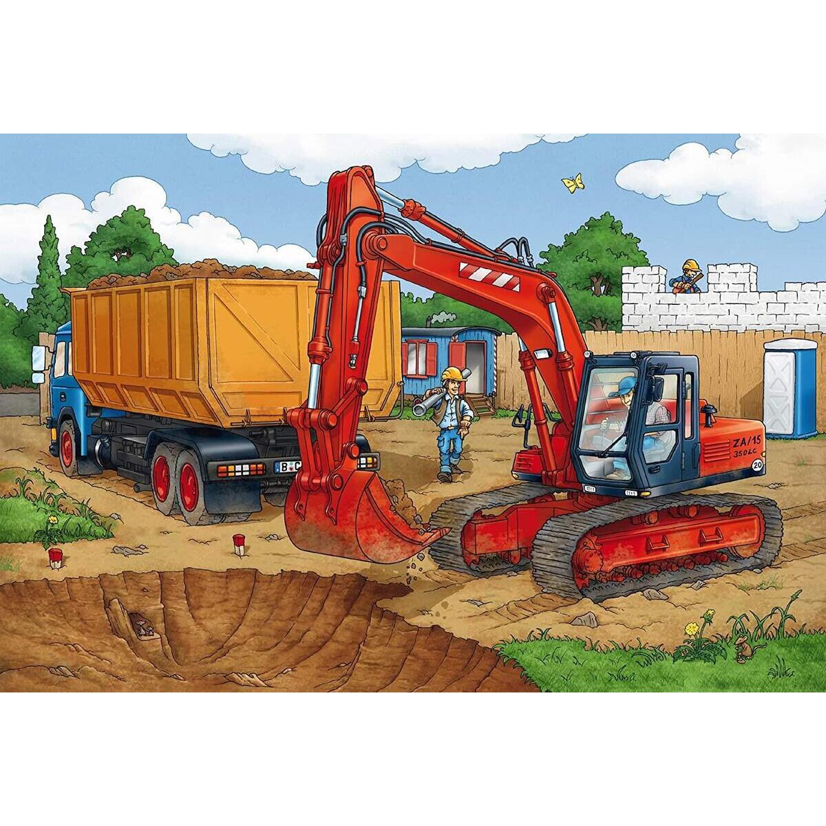 Schmidt Spiele KinderPuzzle -Auf der Baustelle, 3x 24 Teile