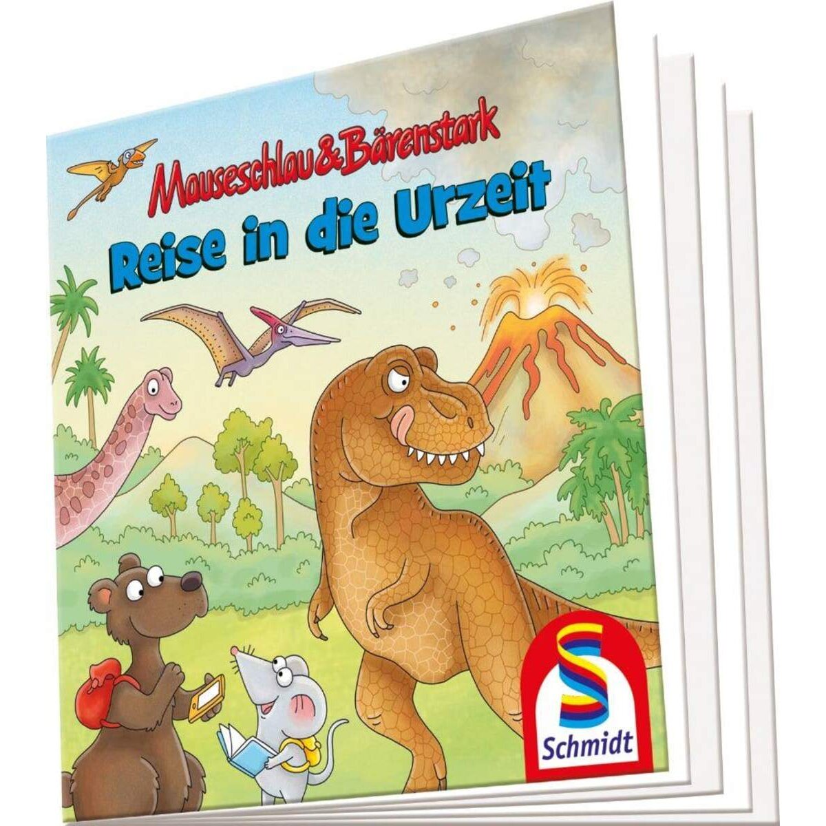 Schmidt Spiele KinderPuzzle - Reise in die Urzeit, 60 Teile, mit Add-on (Wissensbüchlein)