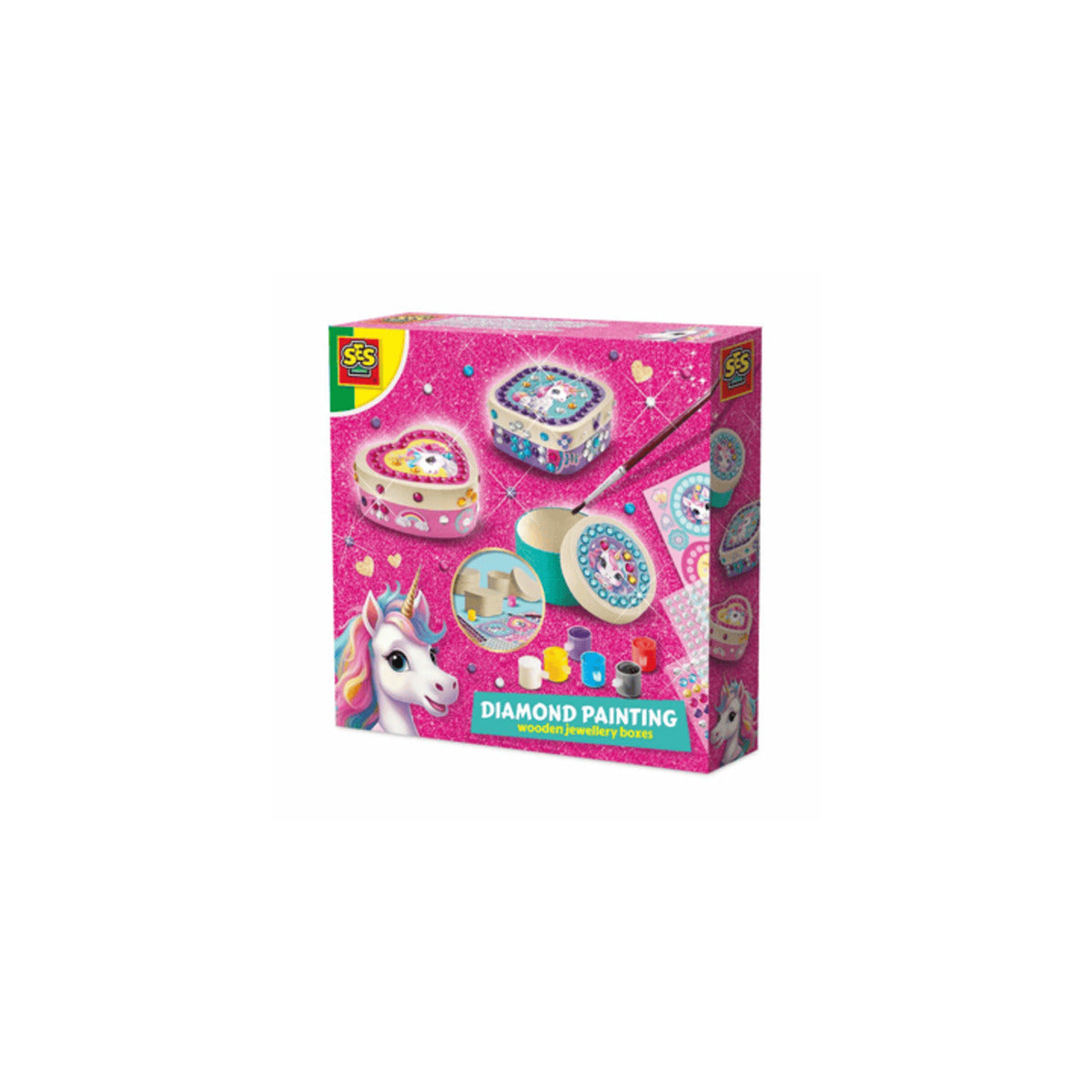SES CREATIVE Bastelset Unicorn-Diamond Painting Schmuckkästchen