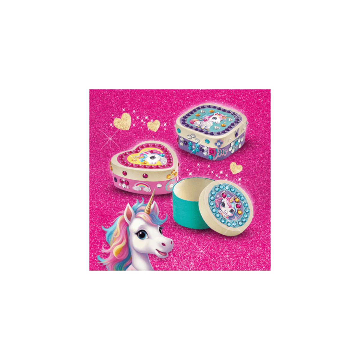 SES CREATIVE Bastelset Unicorn-Diamond Painting Schmuckkästchen