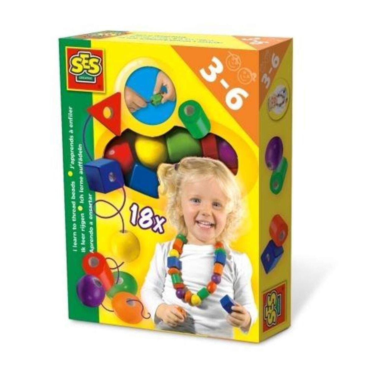 SES SES Ich lerne auffädeln mit großen Holzperlen