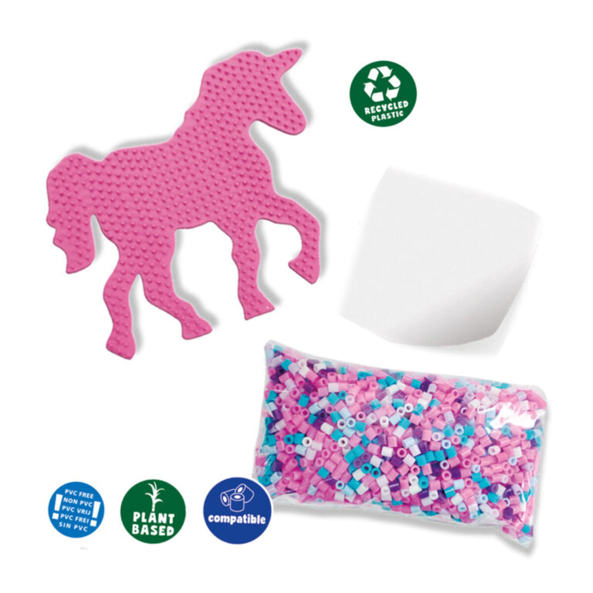 SES Creative Green Beedz Bügelperlenset Einhorn bunt