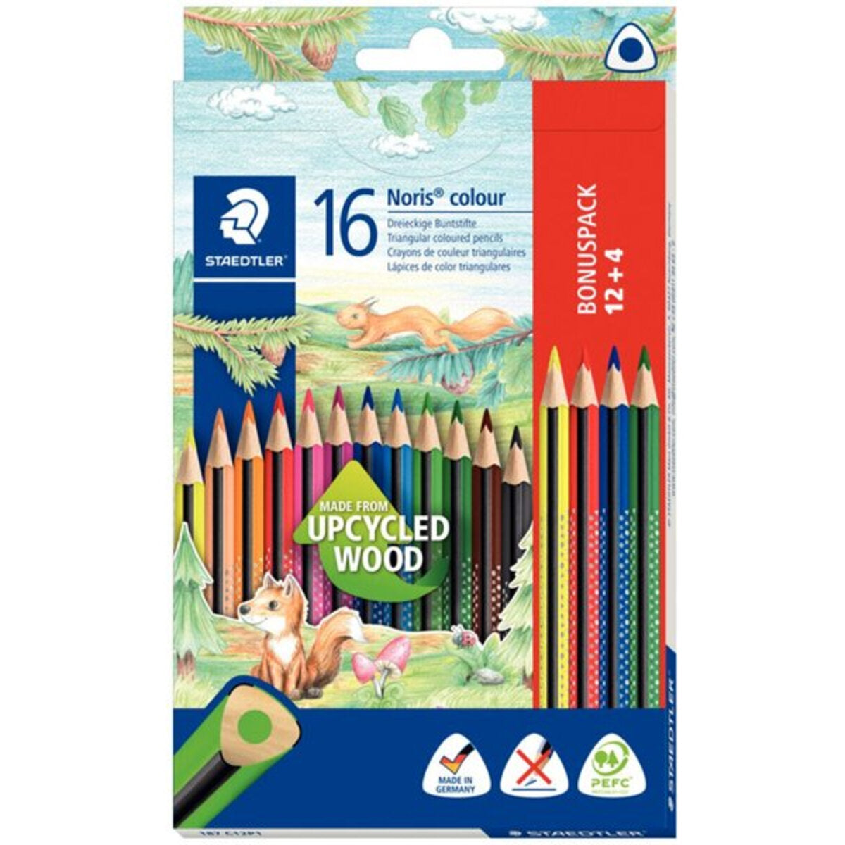 STAEDTLER® Noris® colour 187 Buntstifte dreikant 12+4 Aktion 100% PEFC