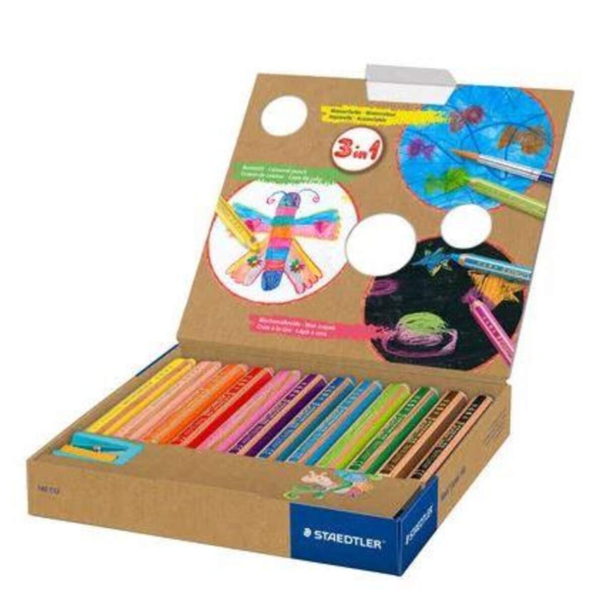 STAEDTLER® Noris® junior 140 Kindermalstift 3in1, 12 Stück mit Anspitzer