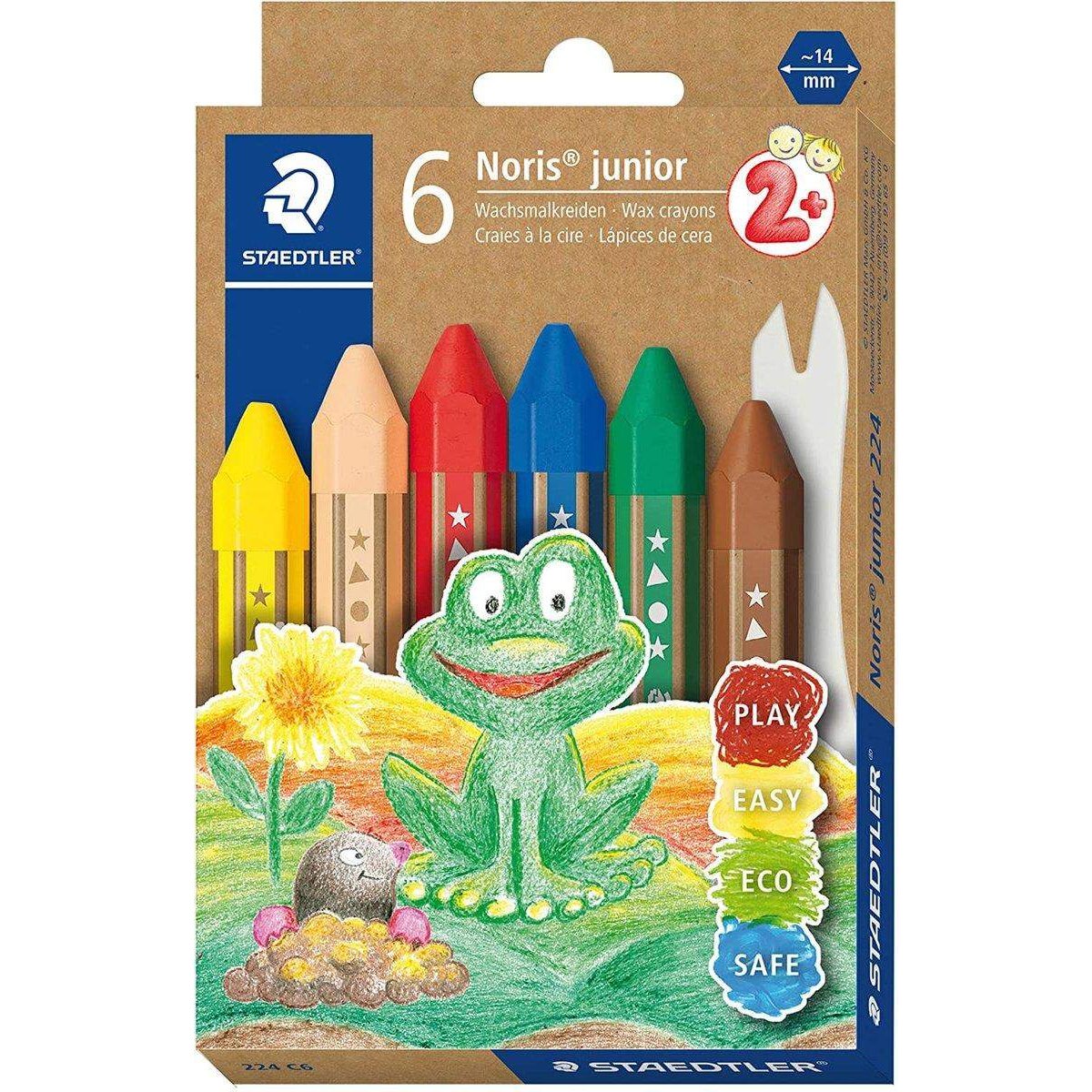 STAEDTLER® Noris® junior 224 Wachsmalkreide, Etui mit 6 Farben