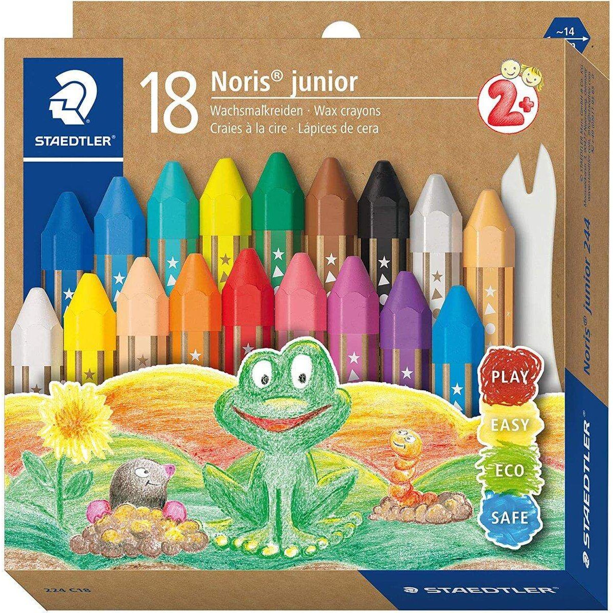 STAEDTLER® Noris® junior 224 Wachsmalkreide, Etui mit 18 Farben