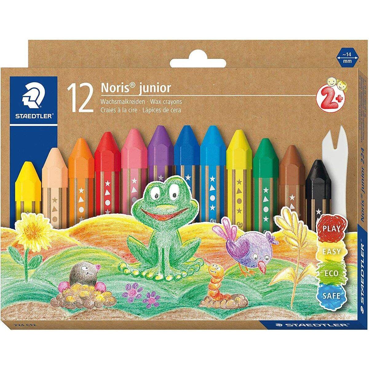 STAEDTLER® Noris® junior 224 Wachsmalkreide, Etui mit 12 Farben