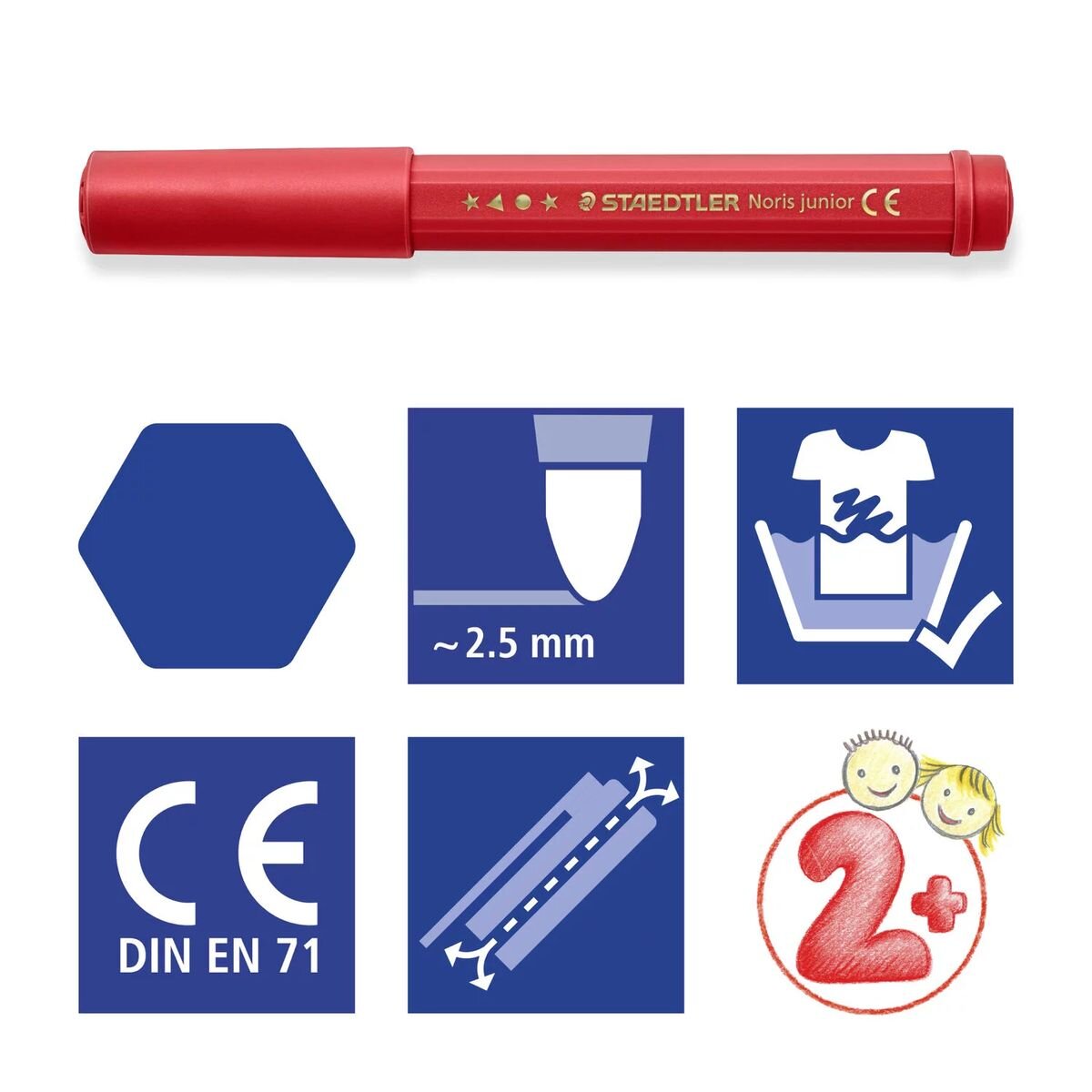 STAEDTLER® Noris® junior 329 Fasermaler, 12er Etui