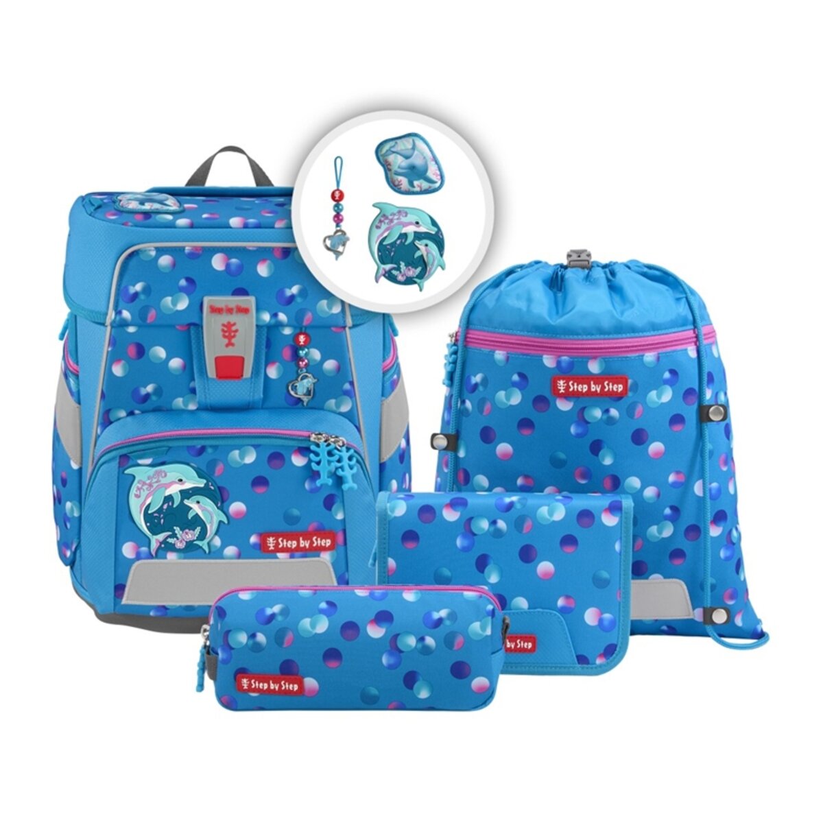 Step by Step SPACE Schulranzen-Set "Dolphin Finja", 5-teilig