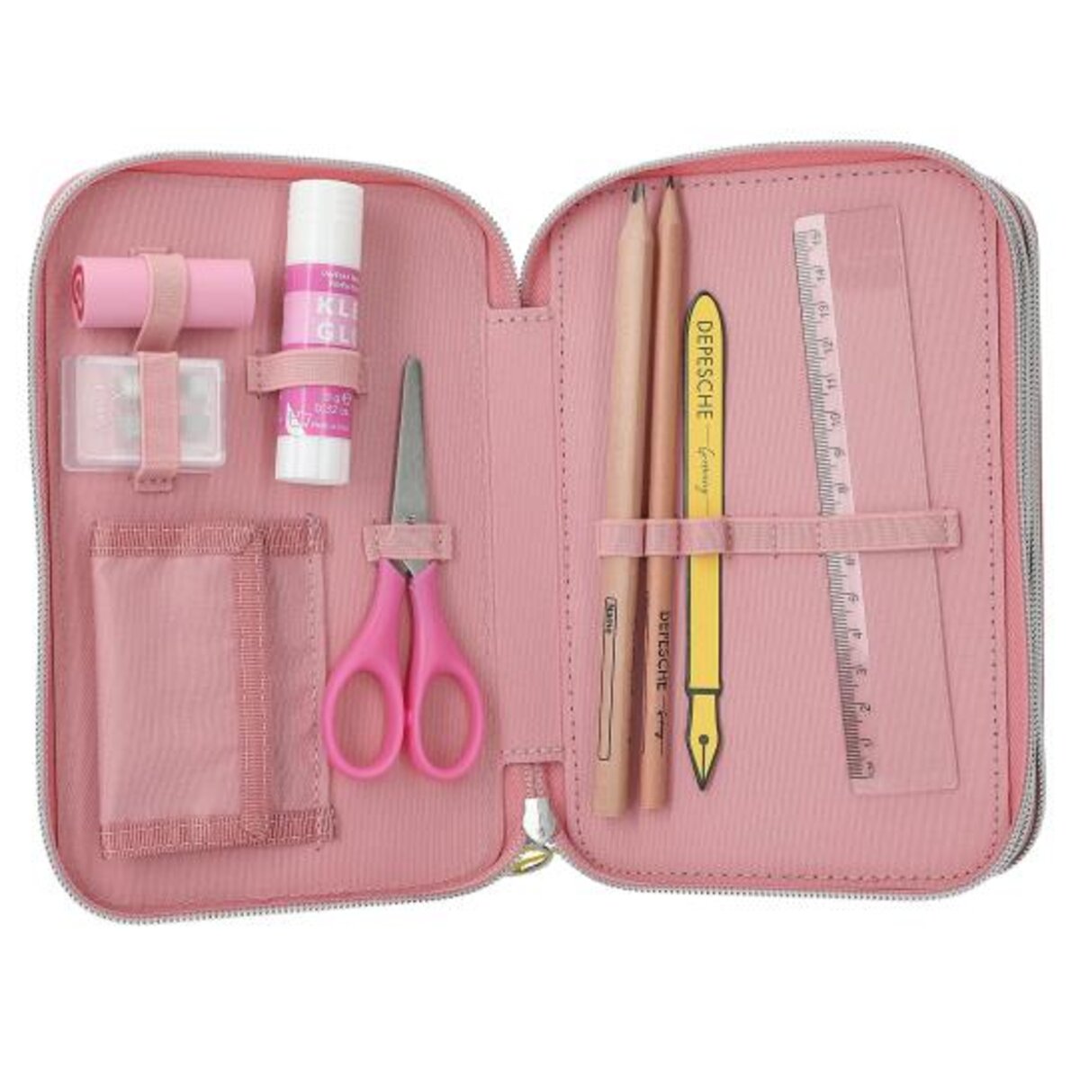 TOPModel 3 Fach Federtasche Affen Applikation JUICY