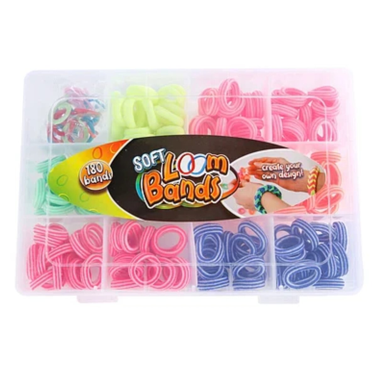 Van Manen Soft Loombänder Set 195 Teile 6 Farben, 15 Clips