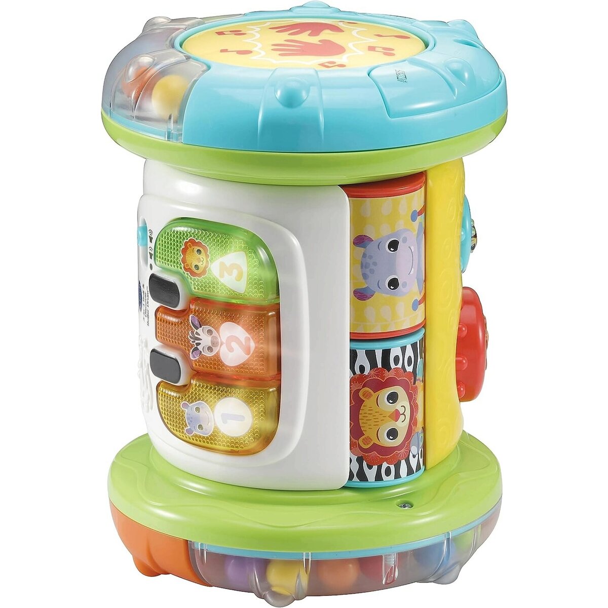 VTech 3-in-1 Rollende Entdecker-Trommel 7 gesungene Lieder und 18 Melodien