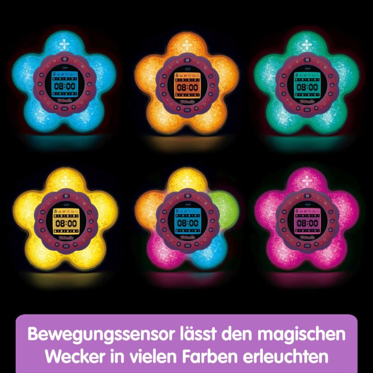 VTech Kidimagic Galaxy Light digital blumiges Stimmungslicht funkelnde Projektionen