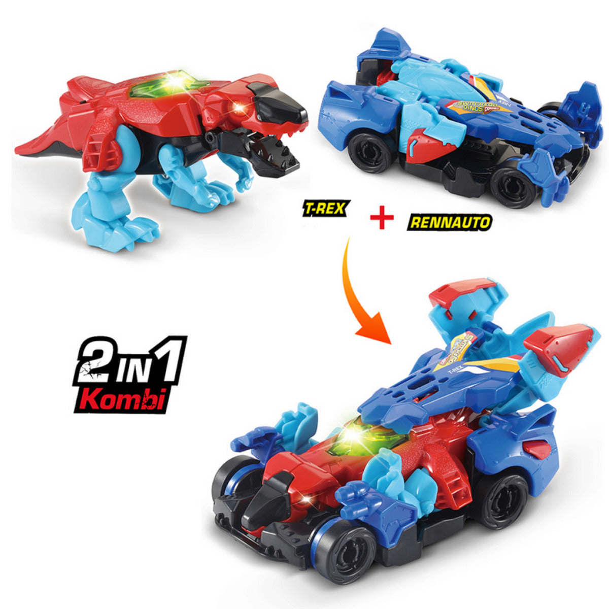 VTech Switch & Go Dinos Combo 2-in-1 Rennwagen und T-Rex batteriebetrieben