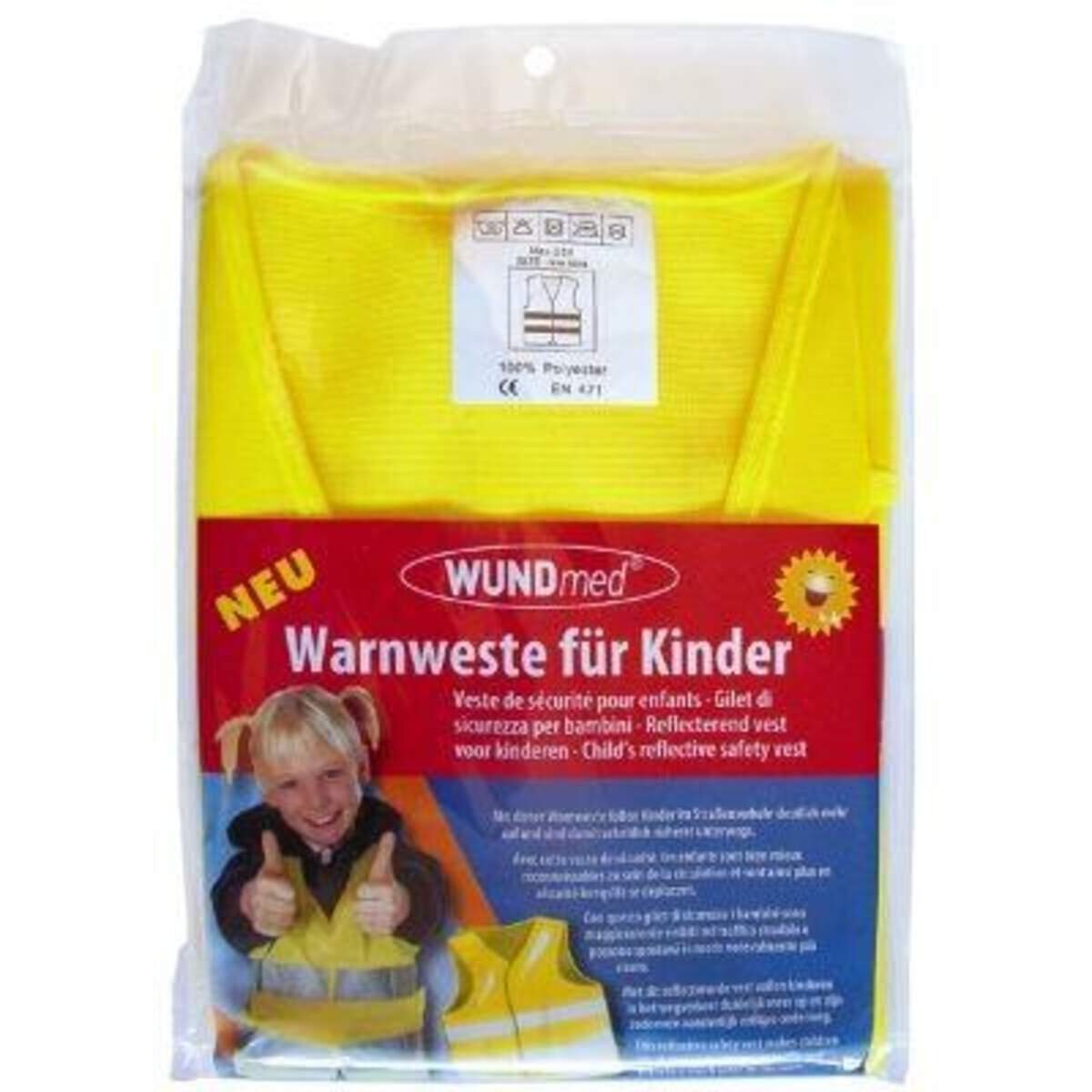 Wundmed Warnweste für Kinder, DIN EN 471, gelb