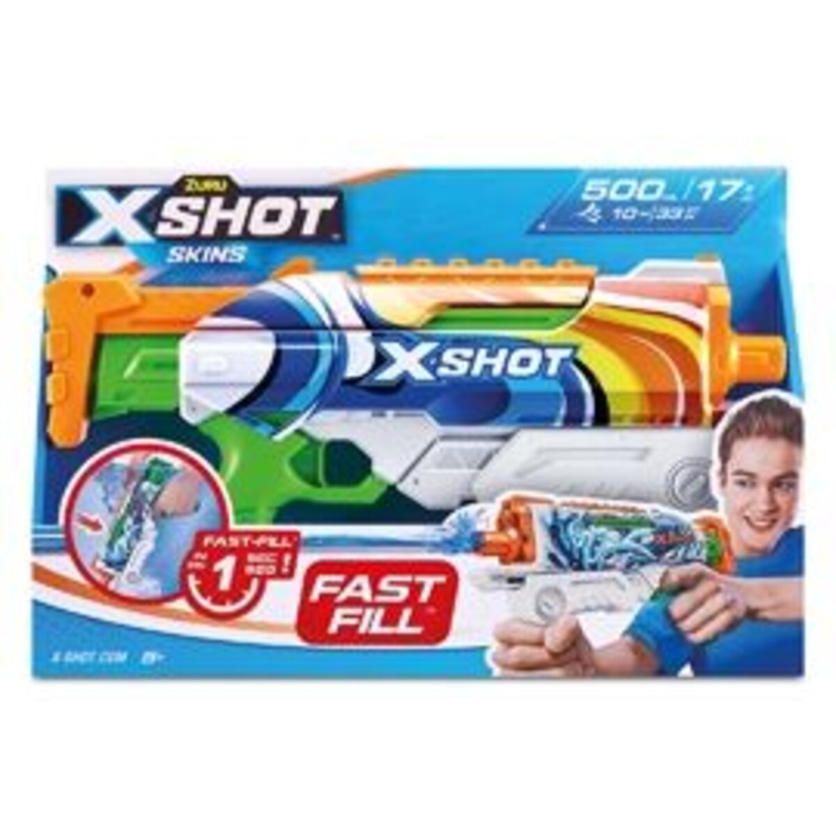 Zuru X-Shot Skins Wasserpistole Hyperload Fast Fill, 1 Stück, 3-fach sortiert