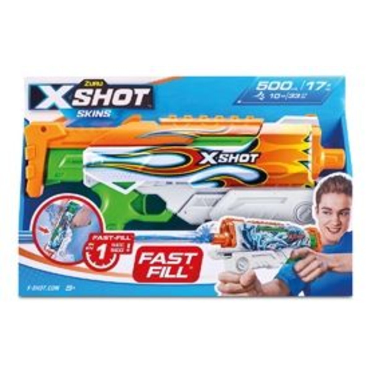 Zuru X-Shot Skins Wasserpistole Hyperload Fast Fill, 1 Stück, 3-fach sortiert